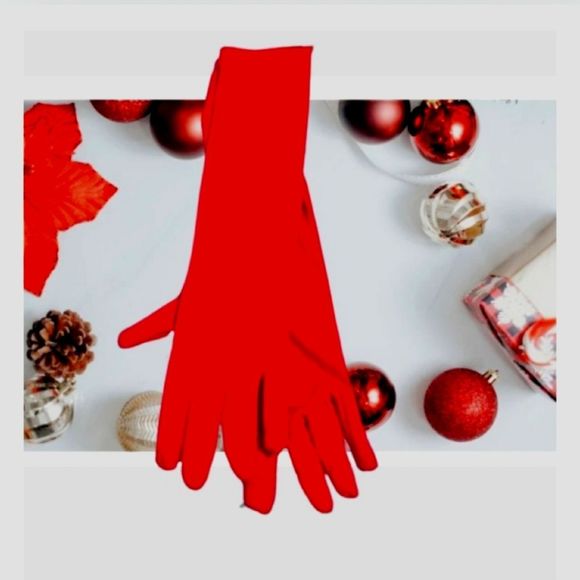 💟Red arm length gloves - Picture 1 of 2